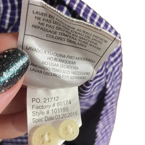 Men's Antigua Purple TCU Horned Frogs Short Sleeve Button-Up Shirt Size Large - Picture 9 of 10